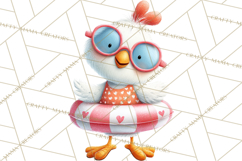 Farm Animals Pool Party Clipart, Summer Farm Animals PNG Product Image 4