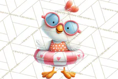 Farm Animals Pool Party Clipart, Summer Farm Animals PNG Product Image 4