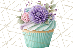 Easter Cupcakes Clipart, Pastel Easter Desserts, Bakery Png Product Image 5