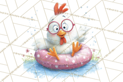 Farm Animals Pool Party Clipart, Summer Farm Animals PNG Product Image 5