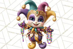 Cute Mardi Gras Characters PNG Kids Animals Carnival Clipart Product Image 3