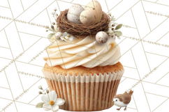Easter Cupcakes Clipart, Pastel Easter Desserts, Bakery Png Product Image 3
