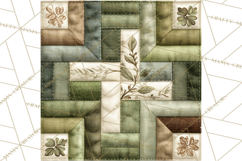 Quilt Squares Clipart PNG Rustic Patchwork Product Image 4