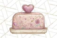 Valentine Tea Party Clipart, Romantic Teapot and Cup PNG Product Image 4
