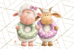 Farm Animals Pool Party Clipart, Summer Farm Animals PNG Product Image 2