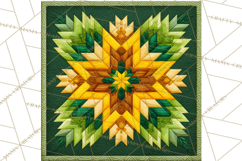 Quilt Squares Clipart PNG Rustic Patchwork Product Image 2