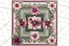 Quilt Squares Clipart PNG Rustic Patchwork Product Image 3