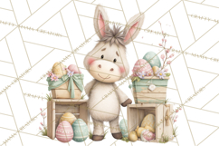 Easter Farm Animals Clipart PNG, Farm Animals Easter Eggs Product Image 3