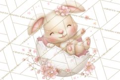 Easter Bunnies Clipart, Cute Cartoon Bunnies Png Product Image 3