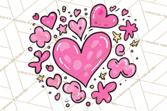 Bubblegum Pop Valentine Clipart PNG Hearts Candy Cupcakes Product Image 3