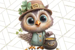 Lucky Animals Clipart, St. Patrick’s Day PNG, Cute Shamrock Product Image 3