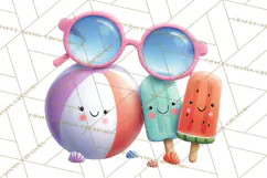 Farm Animals Pool Party Clipart, Summer Farm Animals PNG Product Image 5
