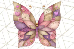 Valentine Butterfly Clipart, Heart Wing PNG Graphics Product Image 5