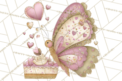 Valentine Butterfly Clipart, Heart Wing PNG Graphics Product Image 2