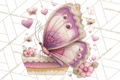 Valentine Butterfly Clipart, Heart Wing PNG Graphics Product Image 4