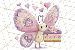 Valentine Butterfly Clipart, Heart Wing PNG Graphics Product Image 5