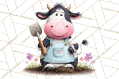 Farm Animals Gardening Clipart, Cute Farm Animal Garden PNG Product Image 3