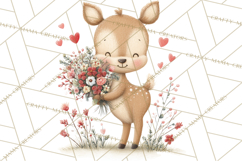 Cozy Cottage Valentine Critters Clipart PNG Animals Product Image 3