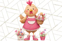 Farm Animals Gardening Clipart, Cute Farm Animal Garden PNG Product Image 2
