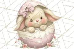 Easter Bunnies Clipart, Cute Cartoon Bunnies Png Product Image 4