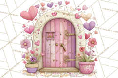 Heart Homes Valentine Clipart, Cozy Cottage PNG Product Image 4