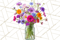 Charming Wildflower Market Floral Clipart PNG Product Image 4