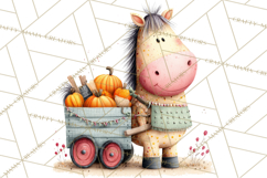 Farm Animals Gardening Clipart, Cute Farm Animal Garden PNG Product Image 4