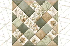Quilt Squares Clipart PNG Rustic Patchwork Product Image 5