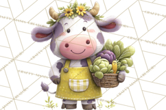 Farm Animals Gardening Clipart, Cute Farm Animal Garden PNG Product Image 3