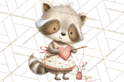 Cozy Cottage Valentine Critters Clipart PNG Animals Product Image 5