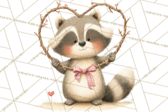 Cozy Cottage Valentine Critters Clipart PNG Animals Product Image 2