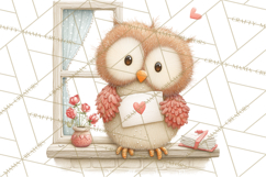 Cozy Cottage Valentine Critters Clipart PNG Animals Product Image 4