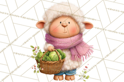 Farm Animals Gardening Clipart, Cute Farm Animal Garden PNG Product Image 5