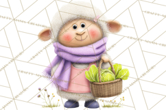 Farm Animals Gardening Clipart, Cute Farm Animal Garden PNG Product Image 2