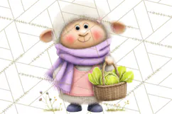 Farm Animals Gardening Clipart, Cute Farm Animal Garden PNG Product Image 2