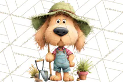 Farm Animals Gardening Clipart, Cute Farm Animal Garden PNG Product Image 5