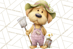 Farm Animals Gardening Clipart, Cute Farm Animal Garden PNG Product Image 2