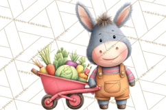 Farm Animals Gardening Clipart, Cute Farm Animal Garden PNG Product Image 4