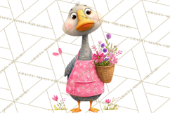 Farm Animals Gardening Clipart, Cute Farm Animal Garden PNG Product Image 2