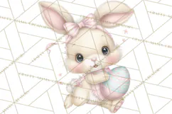 Easter Bunnies Clipart, Cute Cartoon Bunnies Png Product Image 2