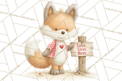 Cozy Cottage Valentine Critters Clipart PNG Animals Product Image 5