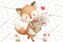 Cozy Cottage Valentine Critters Clipart PNG Animals Product Image 5