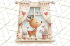 Cozy Cottage Valentine Critters Clipart PNG Animals Product Image 3