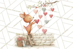 Cozy Cottage Valentine Critters Clipart PNG Animals Product Image 4