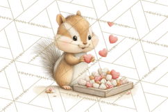 Cozy Cottage Valentine Critters Clipart PNG Animals Product Image 2