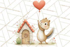 Cozy Cottage Valentine Critters Clipart PNG Animals Product Image 3
