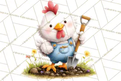 Farm Animals Gardening Clipart, Cute Farm Animal Garden PNG Product Image 5