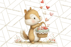Cozy Cottage Valentine Critters Clipart PNG Animals Product Image 3