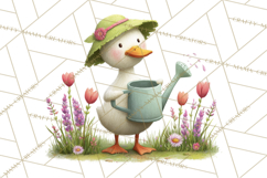 Farm Animals Gardening Clipart, Cute Farm Animal Garden PNG Product Image 3