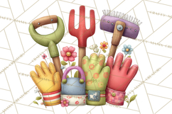 Farm Animals Gardening Clipart, Cute Farm Animal Garden PNG Product Image 5